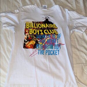 Billionaire Boys Club White Tee with Multicolor Comic Graphic